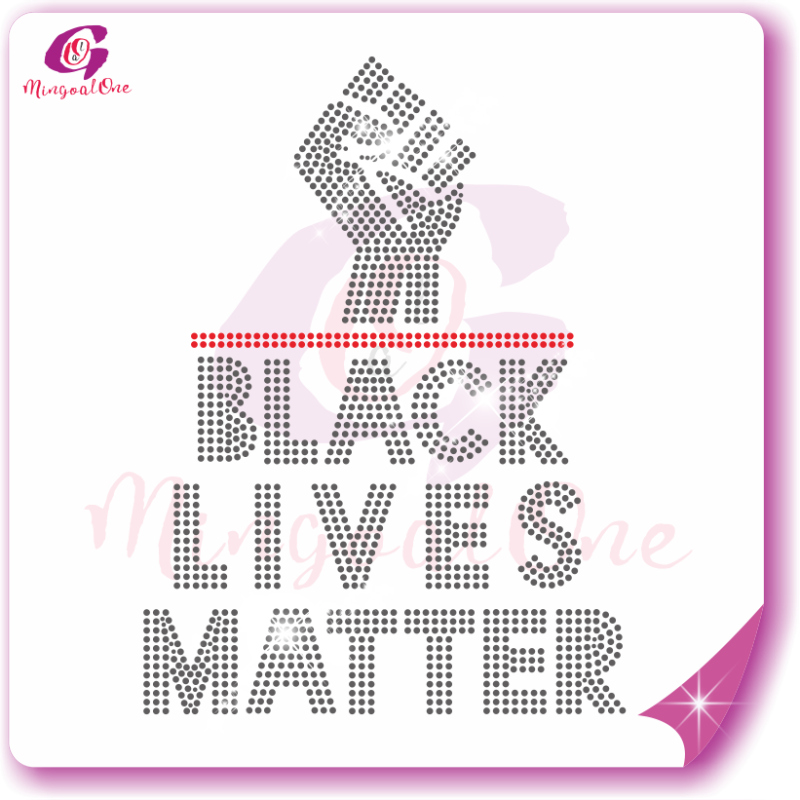 Black lives matter rhinestone transfer
