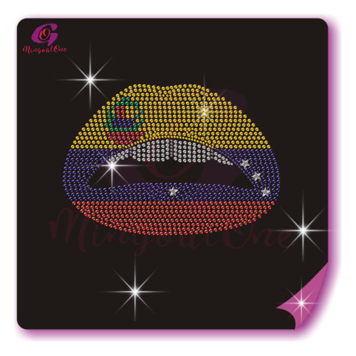 lips rhinestone transfer