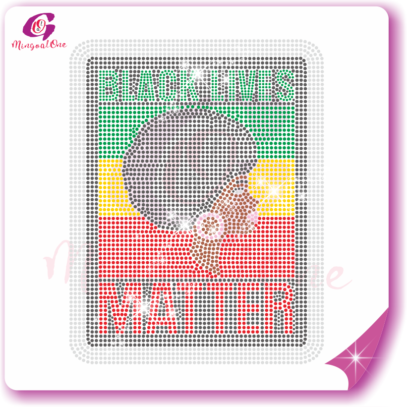 Black lives matter rhinestone transfer