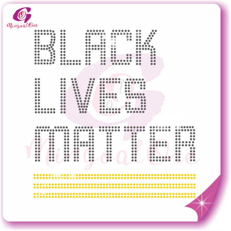Black lives matter rhinestone transfer
