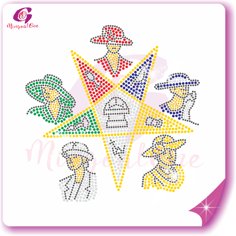 OES Character with Star Rhinestone Transfer