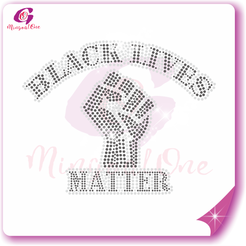Black lives matter rhinestone transfer