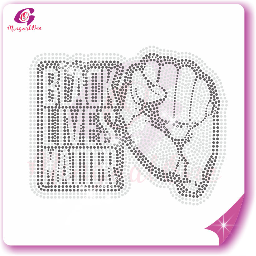 Black lives matter rhinestone transfer