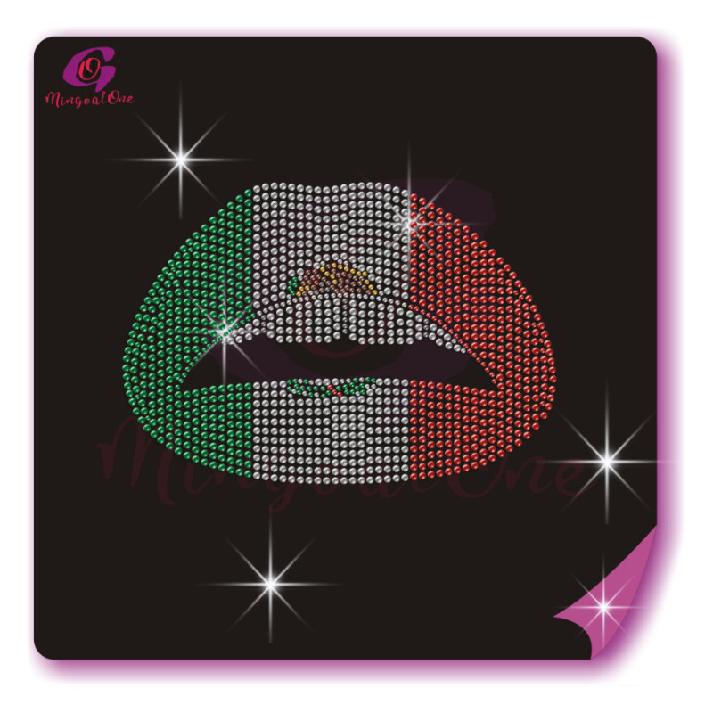 lips rhinestone transfer