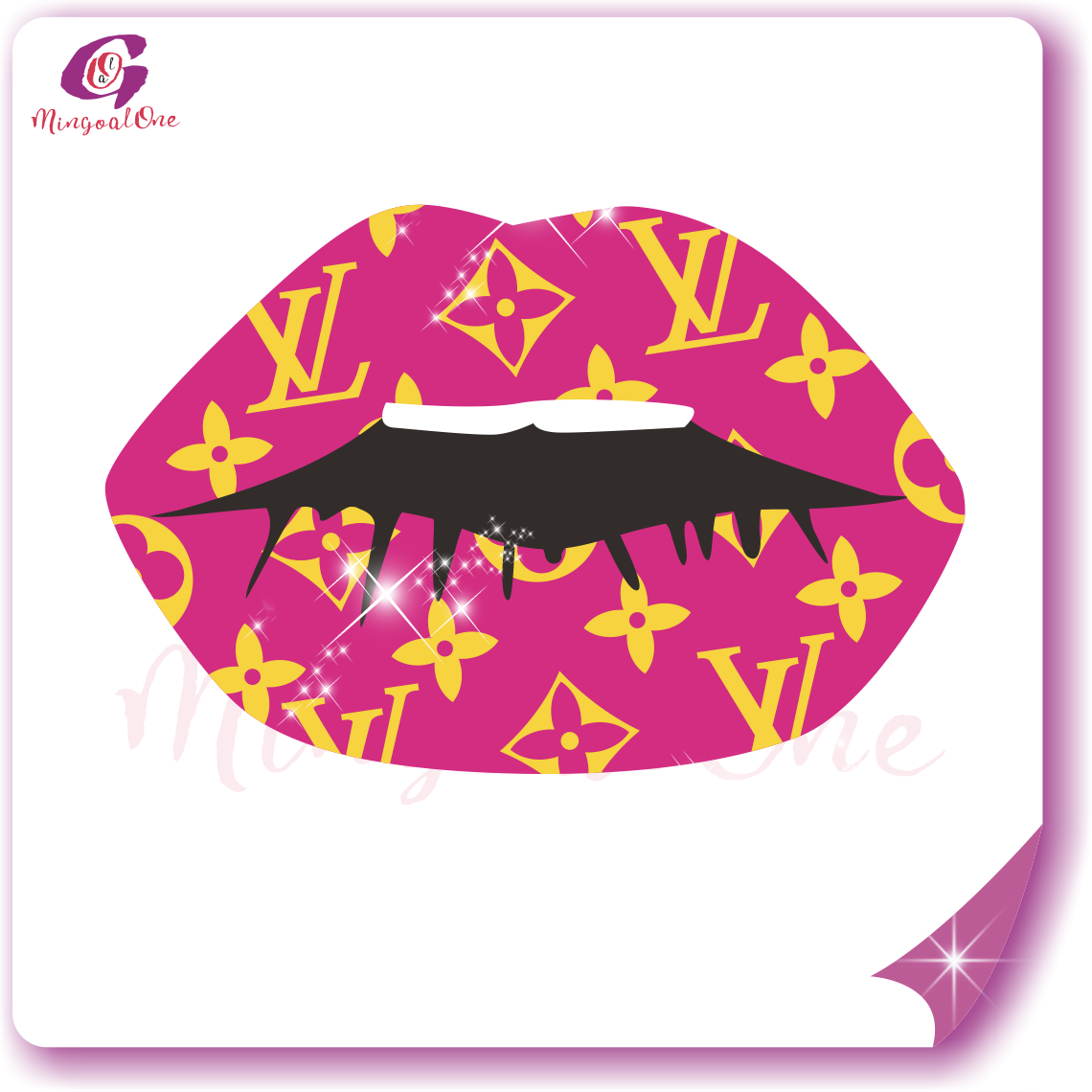 Brand lips rhinestone Transfer