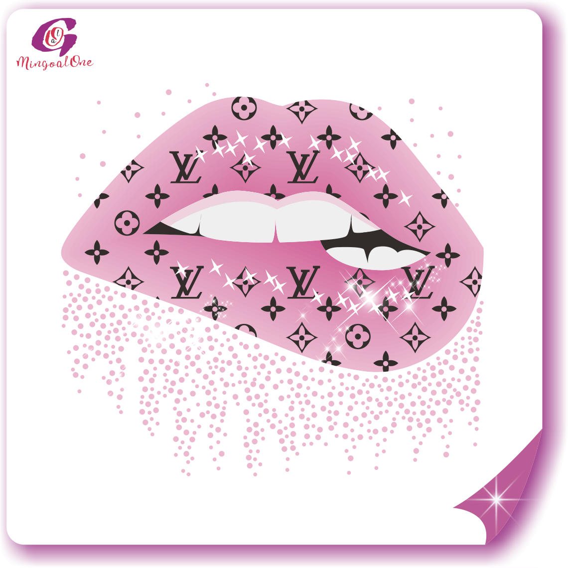 Brand lips rhinestone Transfer