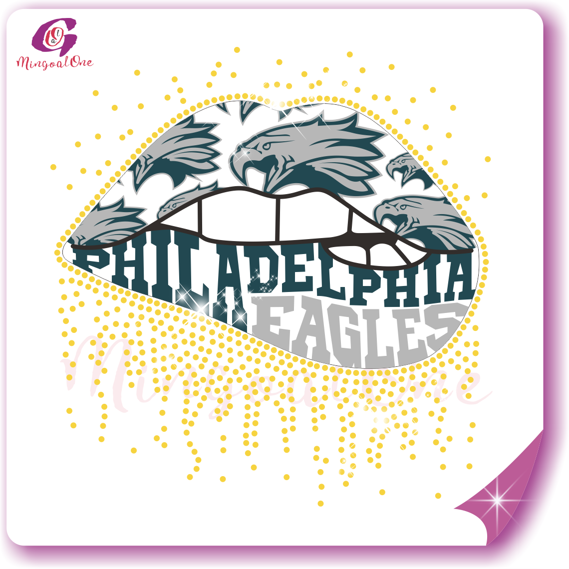 Brand lips rhinestone Transfer