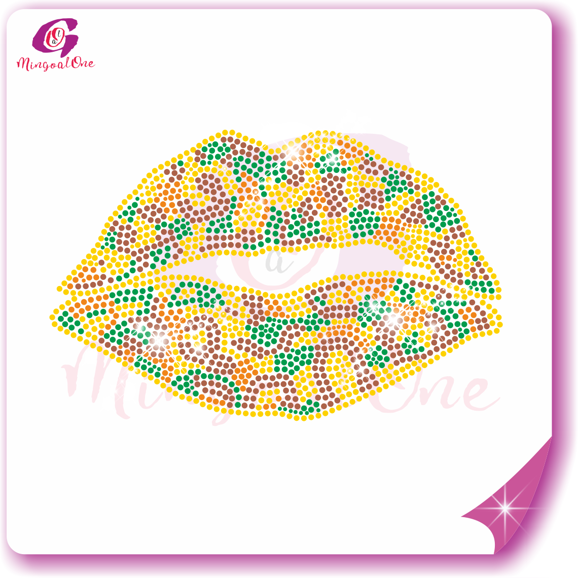 Lip Rhinestone Transfer Hotfix Iron On Transfer