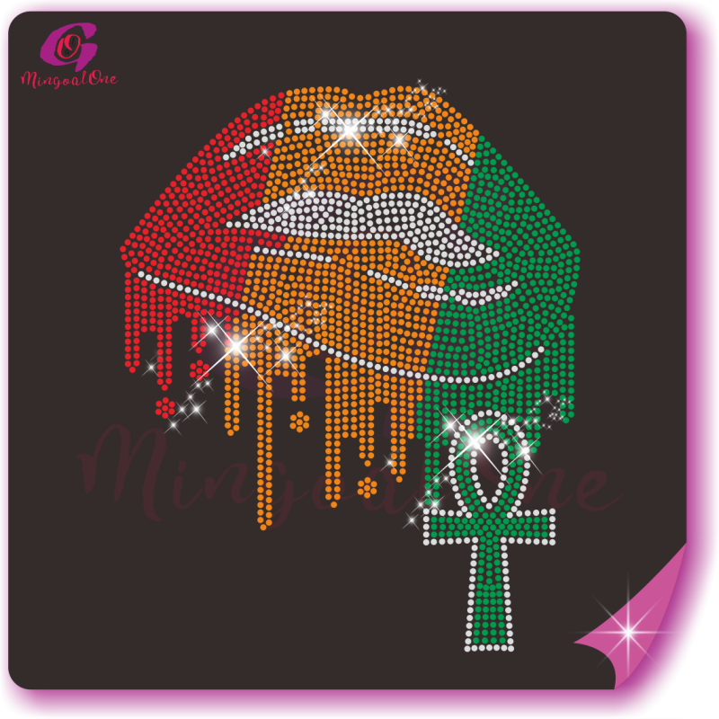 Brand lips rhinestone Transfer