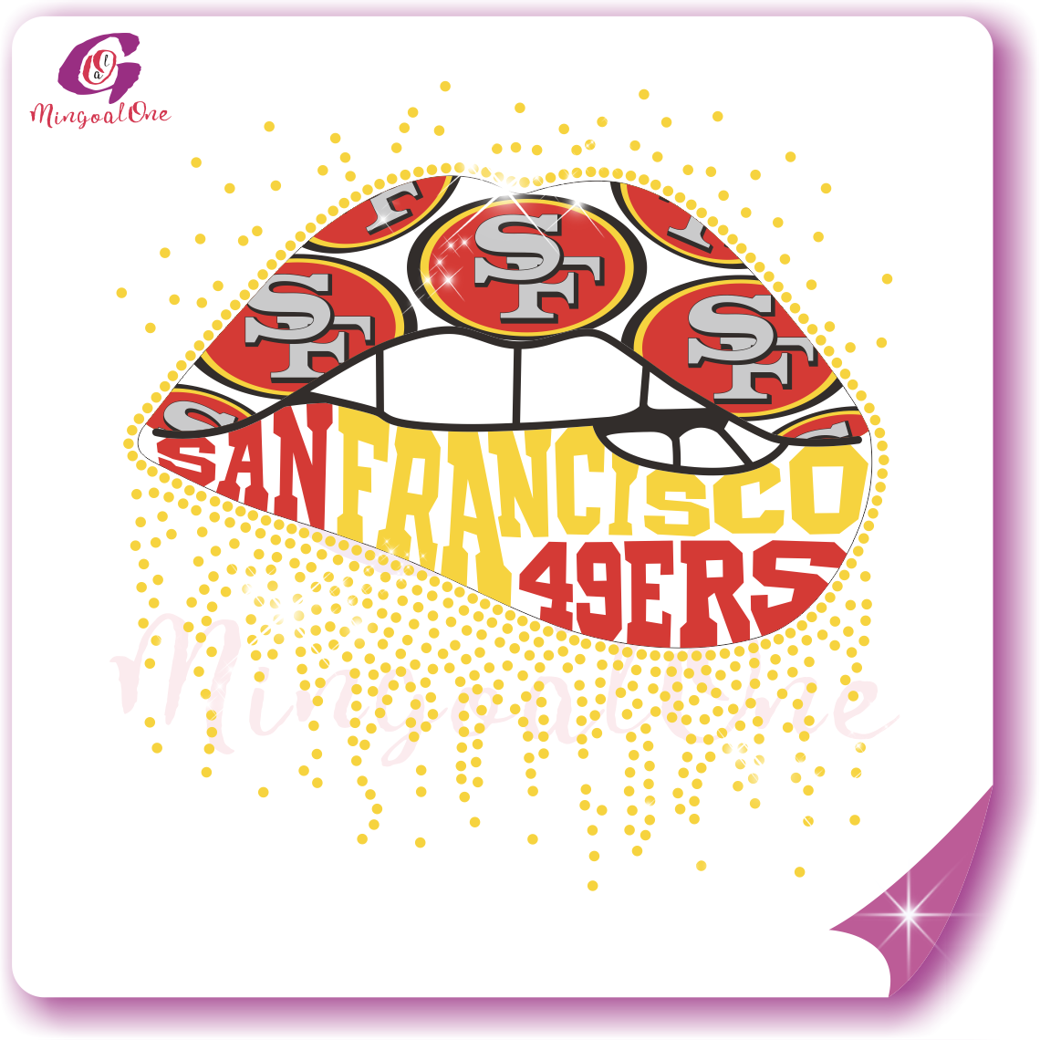 Brand lips rhinestone Transfer