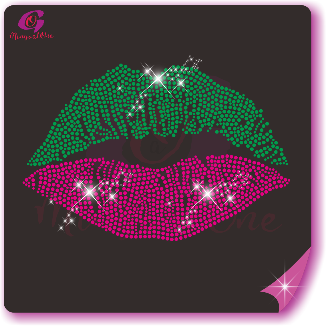 Lip Rhinestone Transfer Hotfix Iron On Transfer