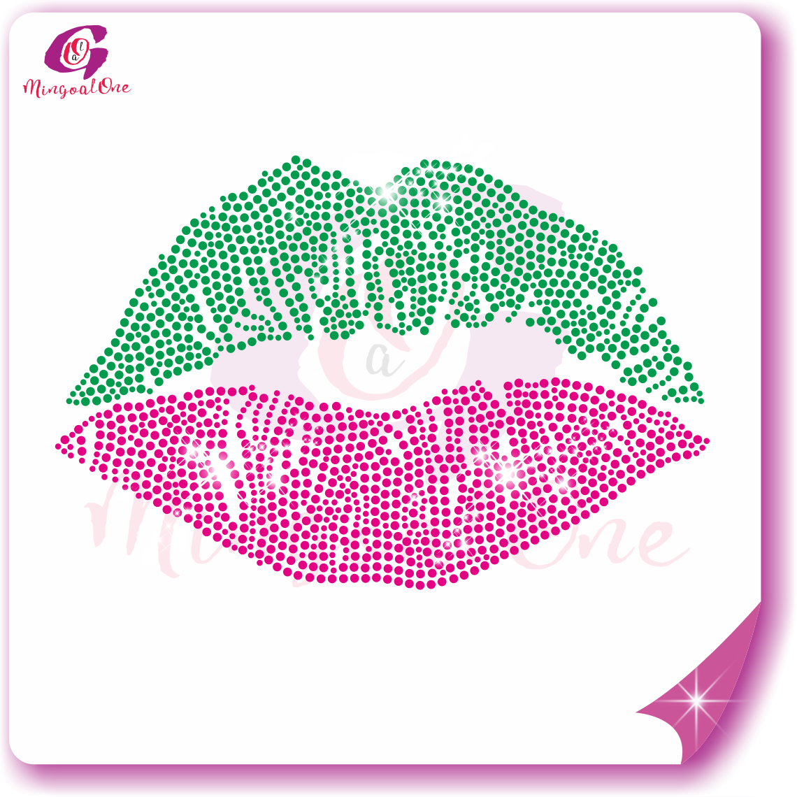 Brand lips rhinestone Transfer