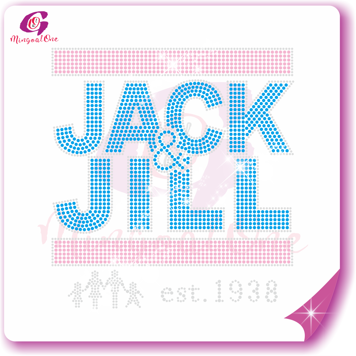 Jack and Jill rhinestone Transfer