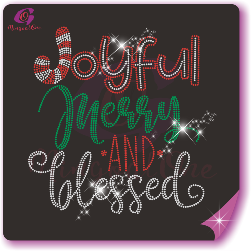 Christmas glitter and rhinestone transfer