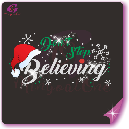 Christmas glitter and rhinestone transfer