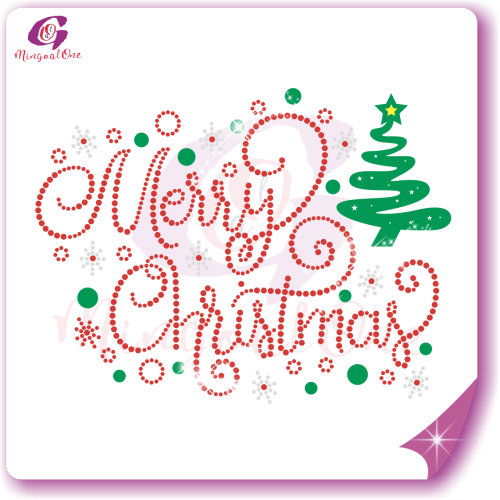 Christmas glitter and rhinestone transfer