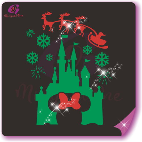 Christmas glitter and rhinestone transfer