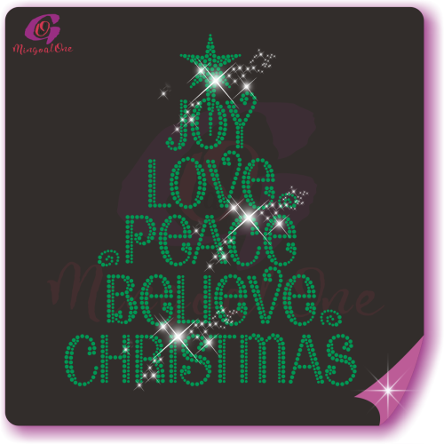 Christmas glitter and rhinestone transfer