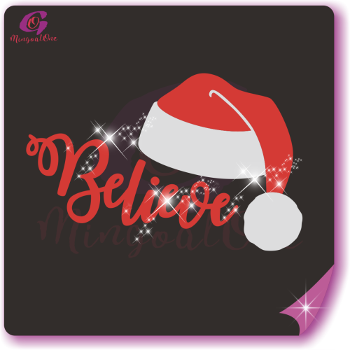 Christmas glitter and rhinestone transfer