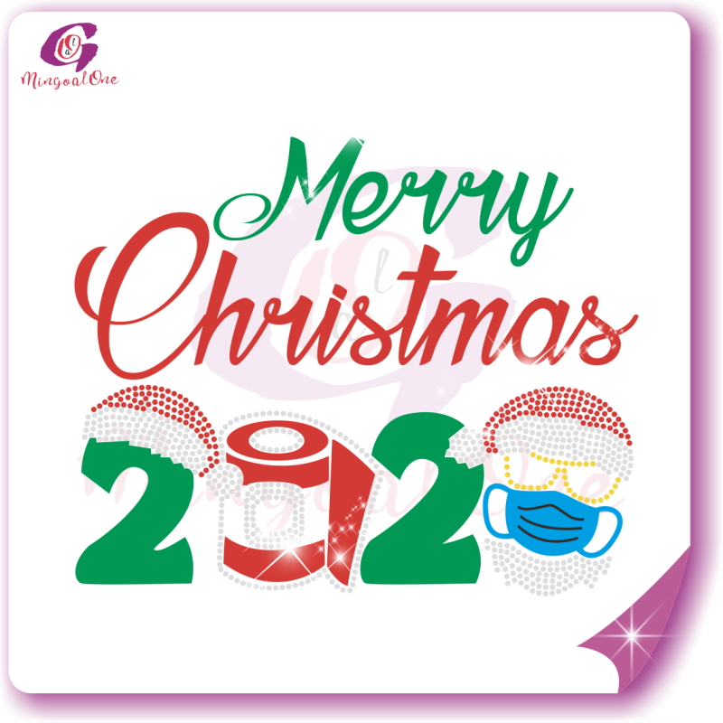 Christmas glitter and rhinestone transfer