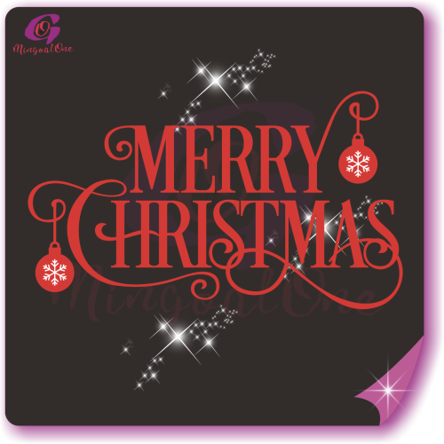 Christmas glitter and rhinestone transfer