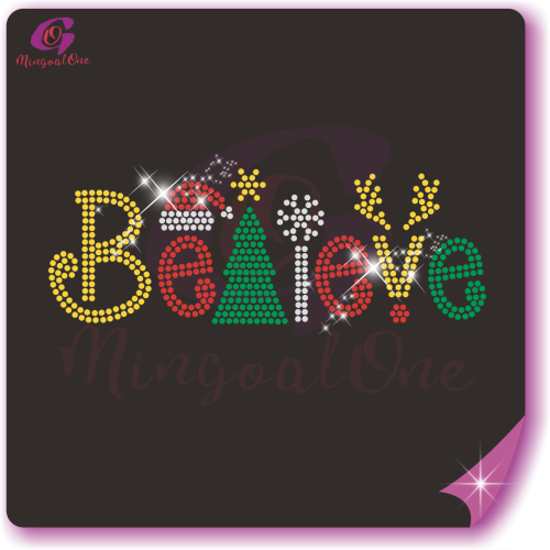 Christmas glitter and rhinestone transfer
