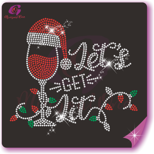 Christmas glitter and rhinestone transfer