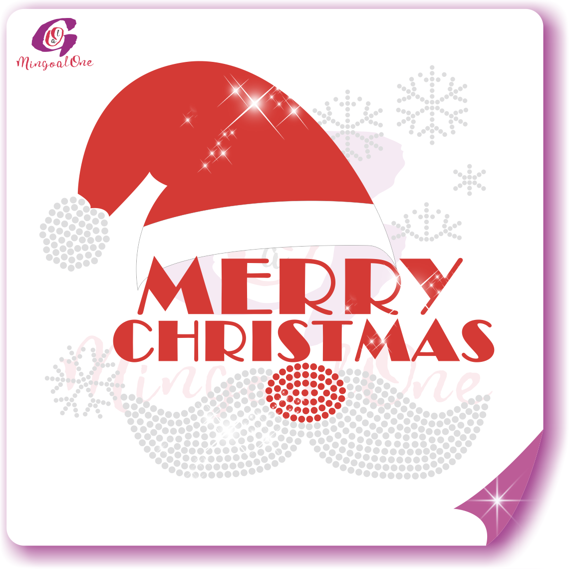 Christmas glitter and rhinestone transfer