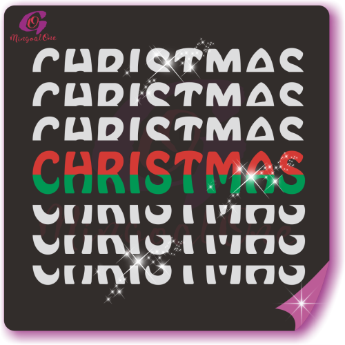 Christmas glitter and rhinestone transfer