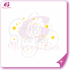 Happy new year glitter and rhinestone transfer