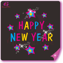 Happy new year glitter and rhinestone transfer