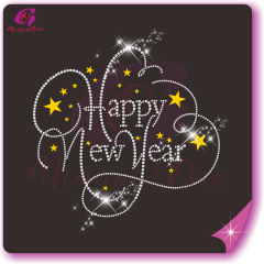 Happy new year glitter and rhinestone transfer