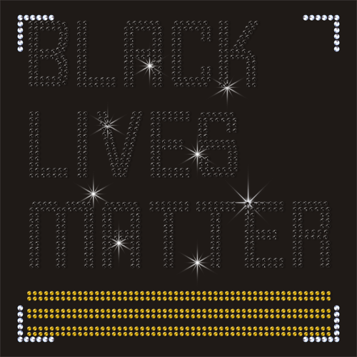 Black Lives Matters Customized Letters Hotfix Rhinestone Transfer