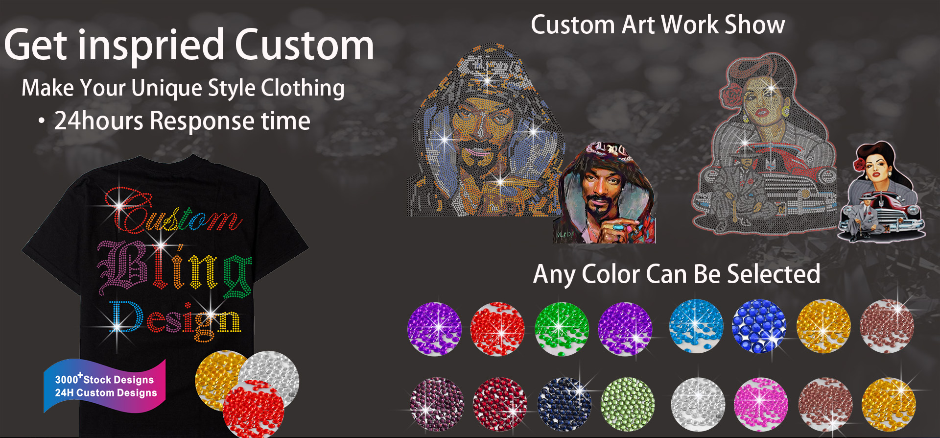 Bulk Custom Rhinestone or Foil designs for you. – CUSTOM TEES
