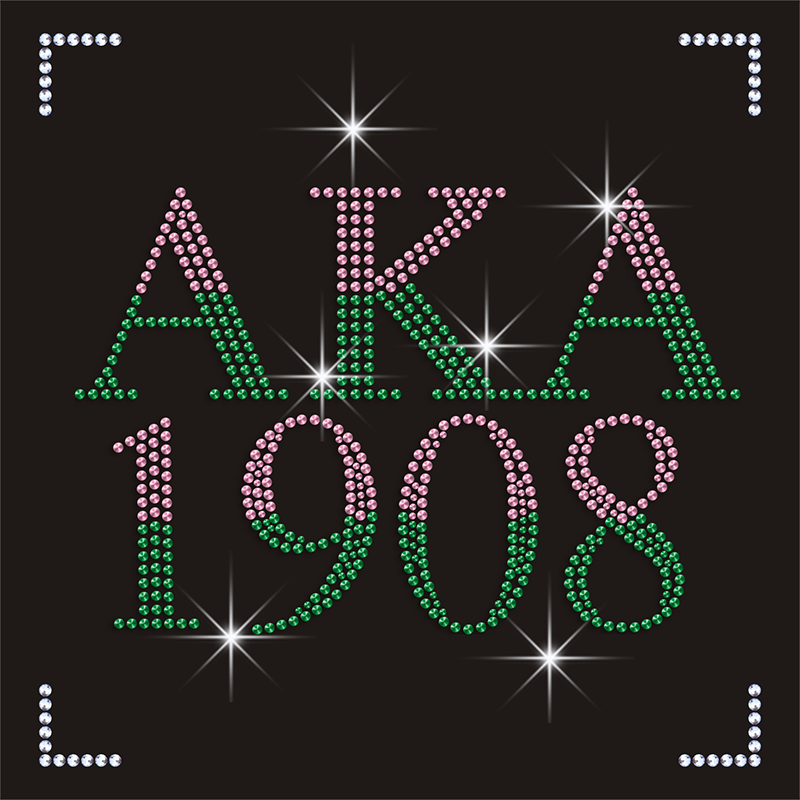 Hotfix AKA Greek Letter Wholesale Rhinestone Transfers Design