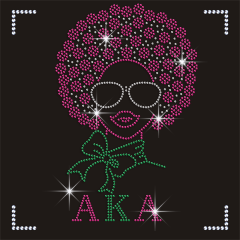 Best Selling Custom Size AKA Lady Patterns Glue on Rhinestone Transfer