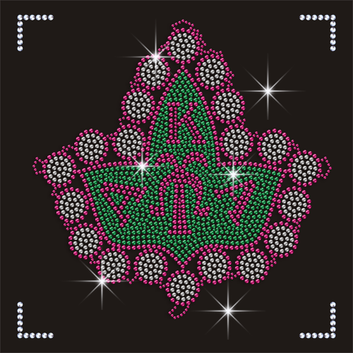 Custom New AKA Rhinestones Design Black Girl AKA Rhinestone Transfer Iron On Crystal Motif