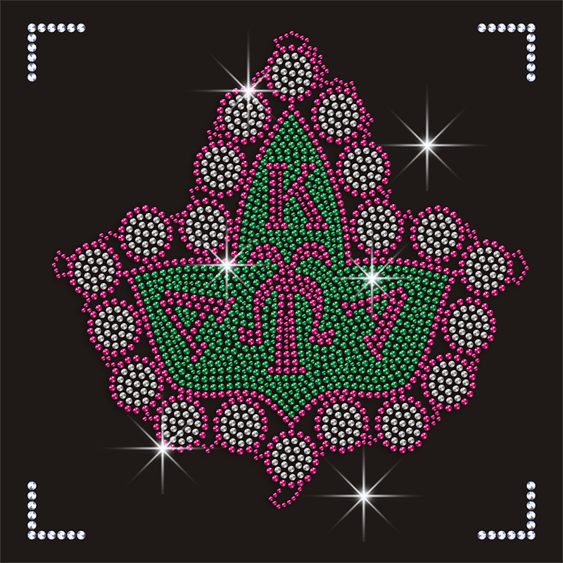 Custom New AKA Rhinestones Design Black Girl AKA Rhinestone Transfer Iron On Crystal Motif