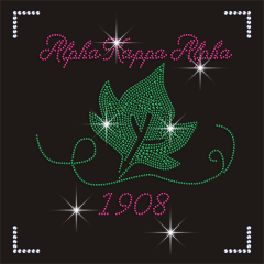 Wholesale Customize Hot Selling New AKA Rhinestone Transfer Motif for T-shirt