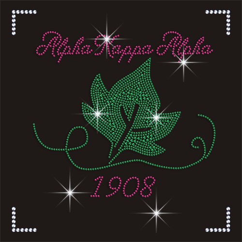 Wholesale Customize Hot Selling New AKA Rhinestone Transfer Motif for T-shirt