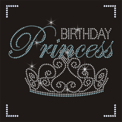 Bling Birthday Design Hotfix Wholesale Rhinestone Transfer