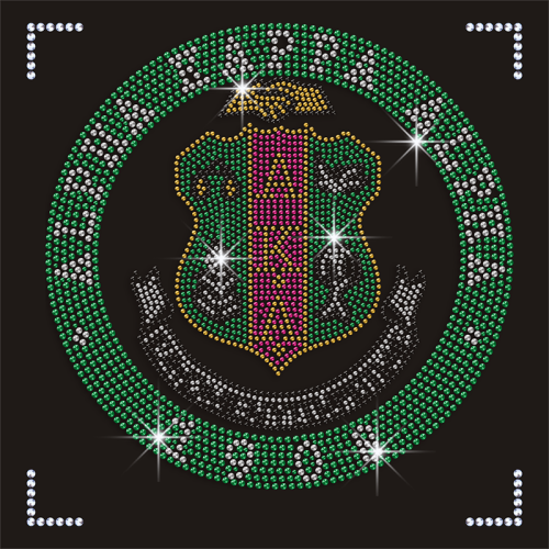Iron on AKA Bling Rhinestone Transfer Designs for Shirt