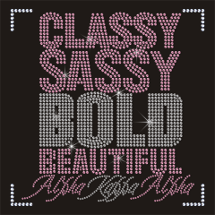 Hot Sale Hotfix AKA Pink Letters Rhinestone Heat Transfer Designs