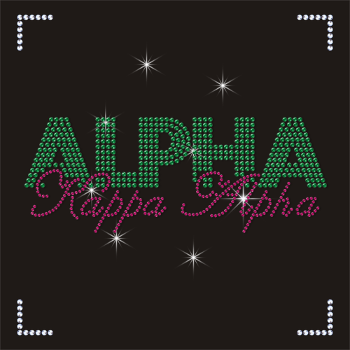 Custom Sorority AKA Logo Rhinestone Iron on Letters Heat Appliques