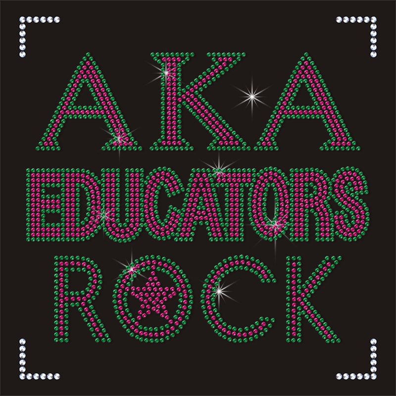 Garment Accessories Bling Greek AKA 1908 Iron on Motif Rhinestone Heat Transfer for Sorority Apparel