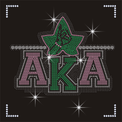 Fashion AKA Sorority Rhinestone Transfer for Women Garment