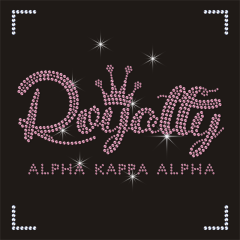 AKA 1908 Hotfix Rhinestone Transfer Iron On Pink Letters Applique for T-shirt