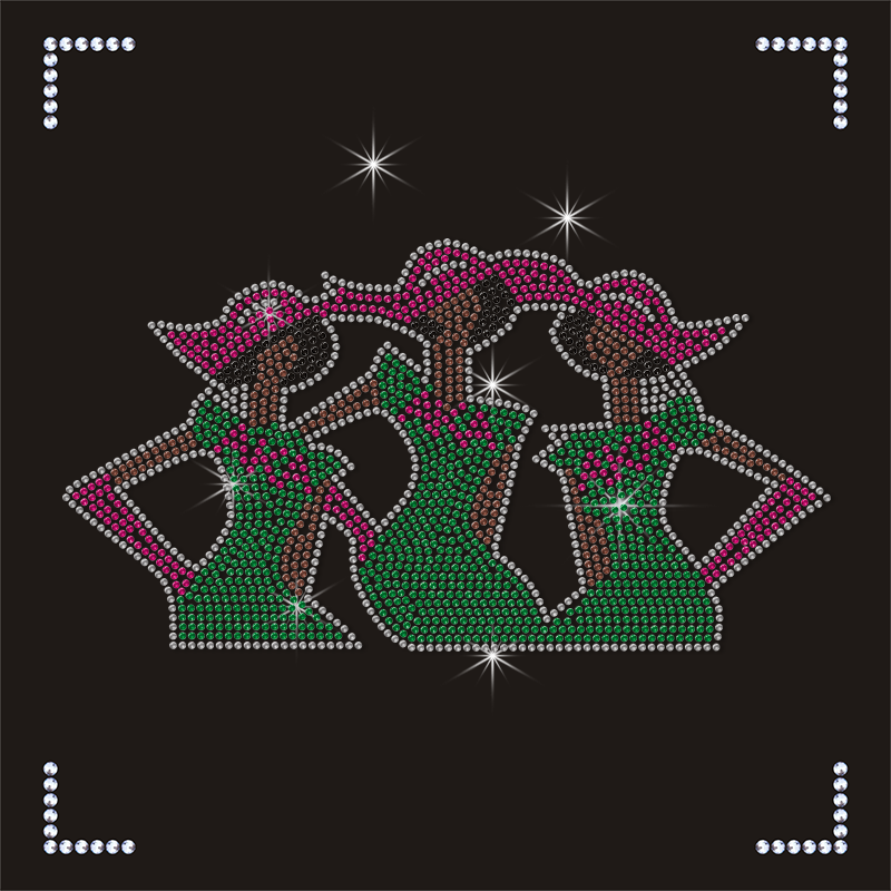 Wholesale AKA Hot Fix Rhinestone Afro Girl Rhinestone Transfer
