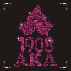 Fashion AKA Sorority Rhinestone Transfer Hot Pink Leaf Design Motif for Women Garment