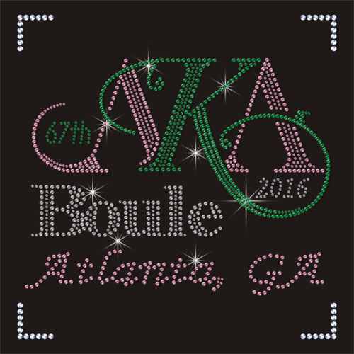 Best Selling Custom AKA Alpha Patterns Iron on Rhinestone Transfer for Sorority